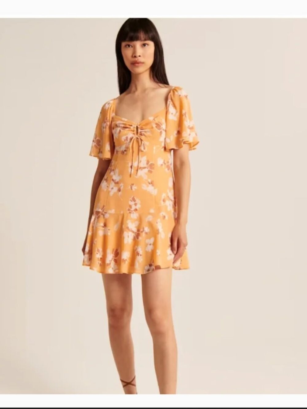 Last Chance - Abercrombie & Fitch Orange/Yellow Floral Mini Dress | Size M, NWT